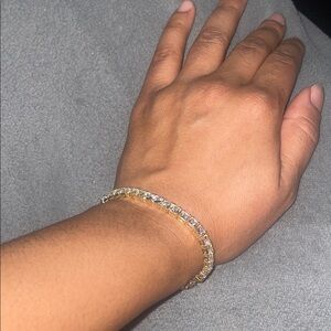 Gold and Silver Women's Tennis Bracelet